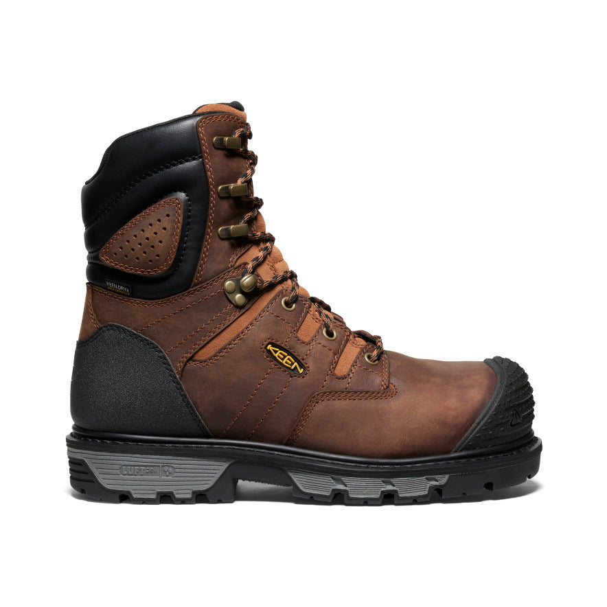 **Men's Camden 8 Waterproof Work Boot with Carbon Toe - Leather Brown/Black - Durable & Comfortable for Construction, Hiking & Outdoor Work**