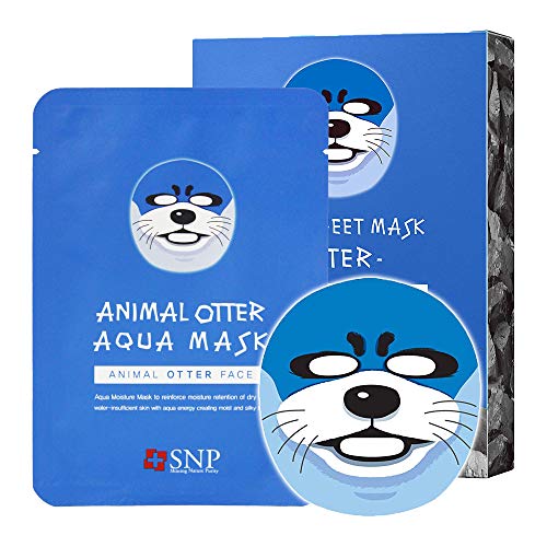 SNP Korean Otter Face Mask - Hydrating Sheet for Dry Skin - 10 Pack - Perfect Gift for Skincare Lovers