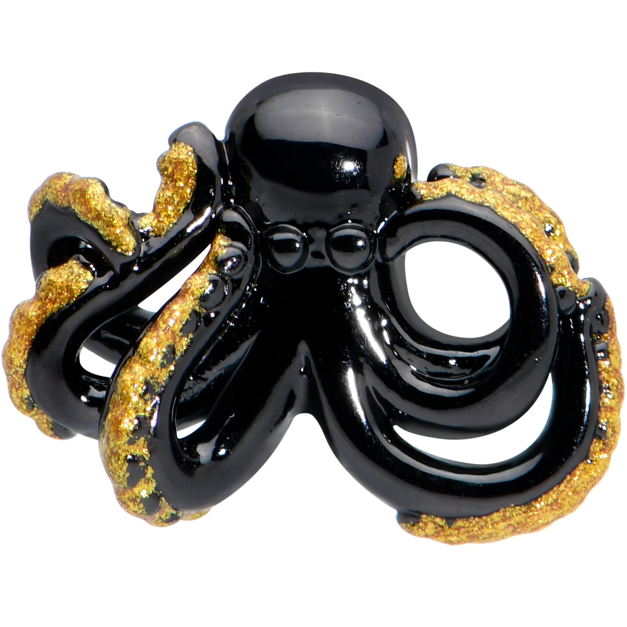 16G Black PVD Stainless Steel Octopus Cartilage Earring for Women - Helix & Tragus Piercing Jewelry (1/4