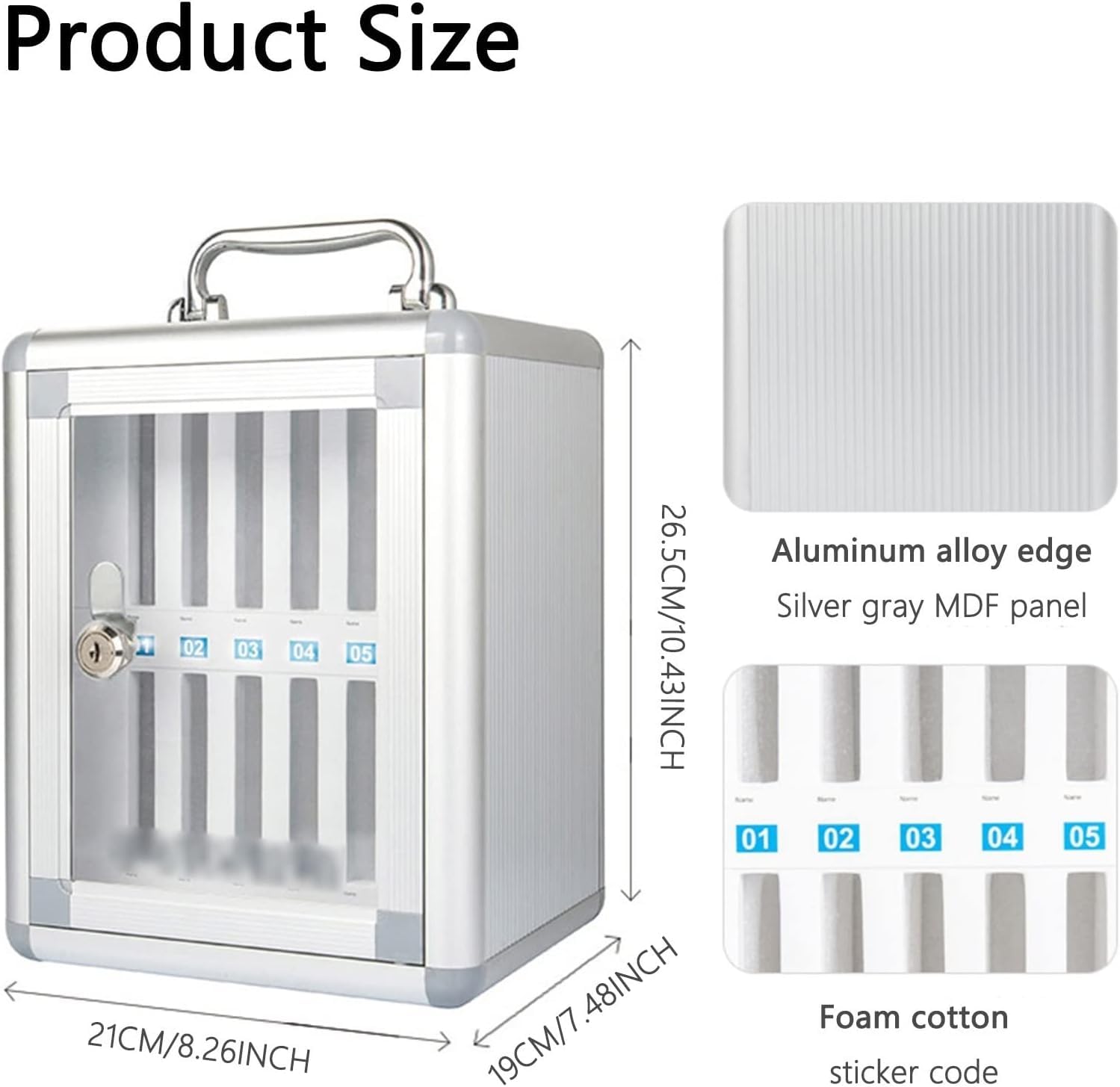 Secure Wall-Mounted Cell Phone Locker with Lock & Handle - 12-Slot Mobile Device Storage Cabinet for Schools & Offices - Perfect for Classrooms, Meetings & Workplaces