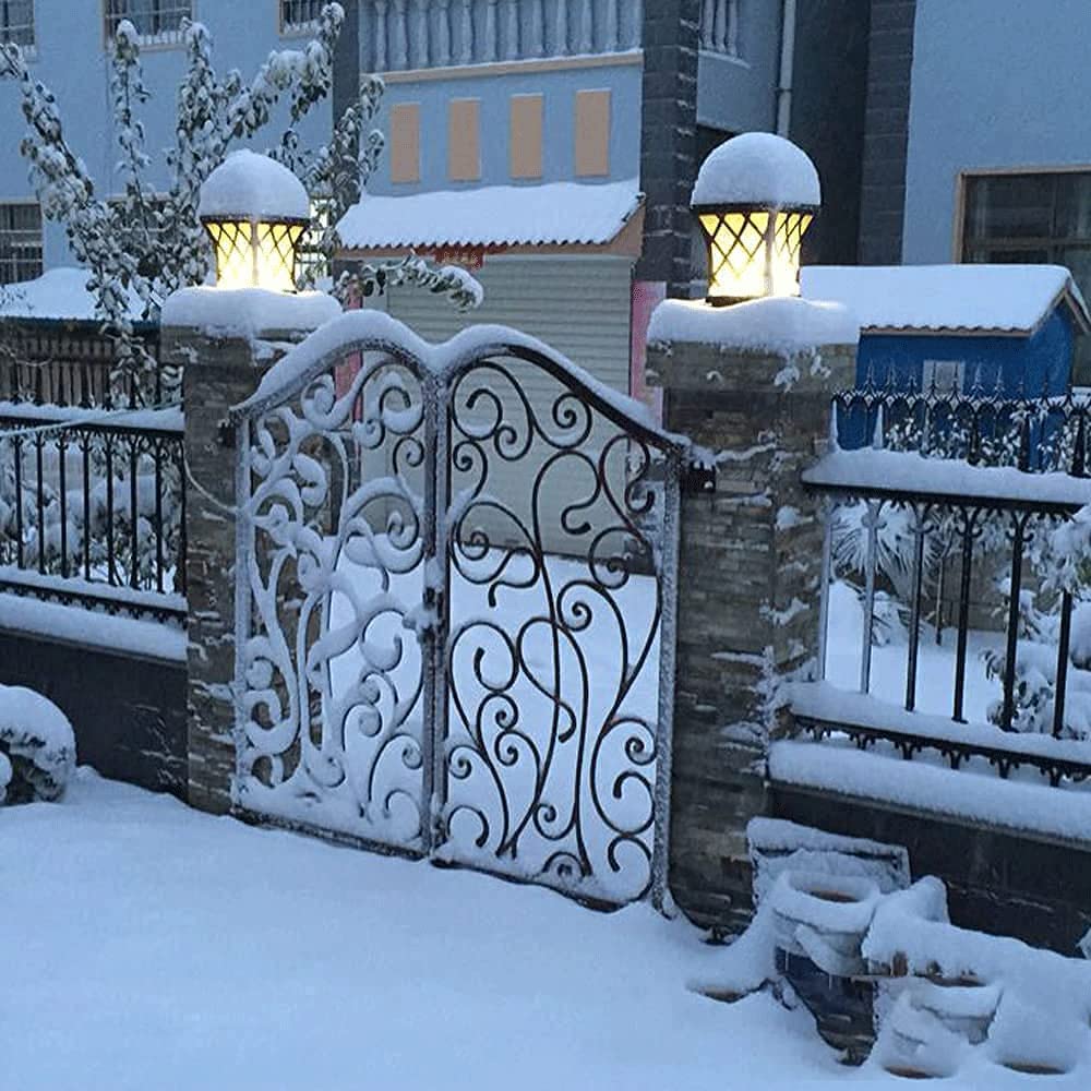 Outdoor Waterproof Aluminum Glass Porch Column Post Lights - Patio Path Lamps, Square Fence Pillar Light for Garden, Deck, Gate & Bollard | Weatherproof Landscape Lighting for Rural Homes & Outdoor Spaces
