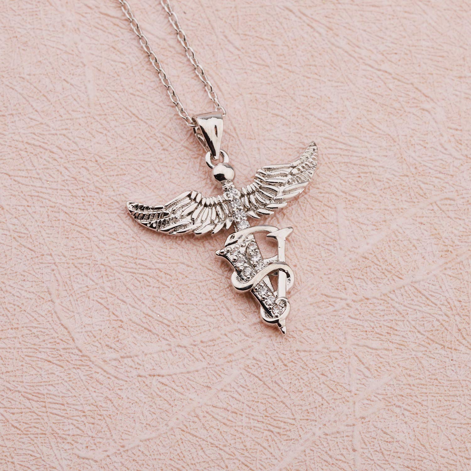 PLITI Vet Tech Jewelry - Veterinarian Graduation & Appreciation Gifts for Women, Vet School Students, Daughter or Niece - Sterling Silver Veterinary Medicine Necklace - Perfect for Clinics, White Coat Ceremonies & Daily Wear