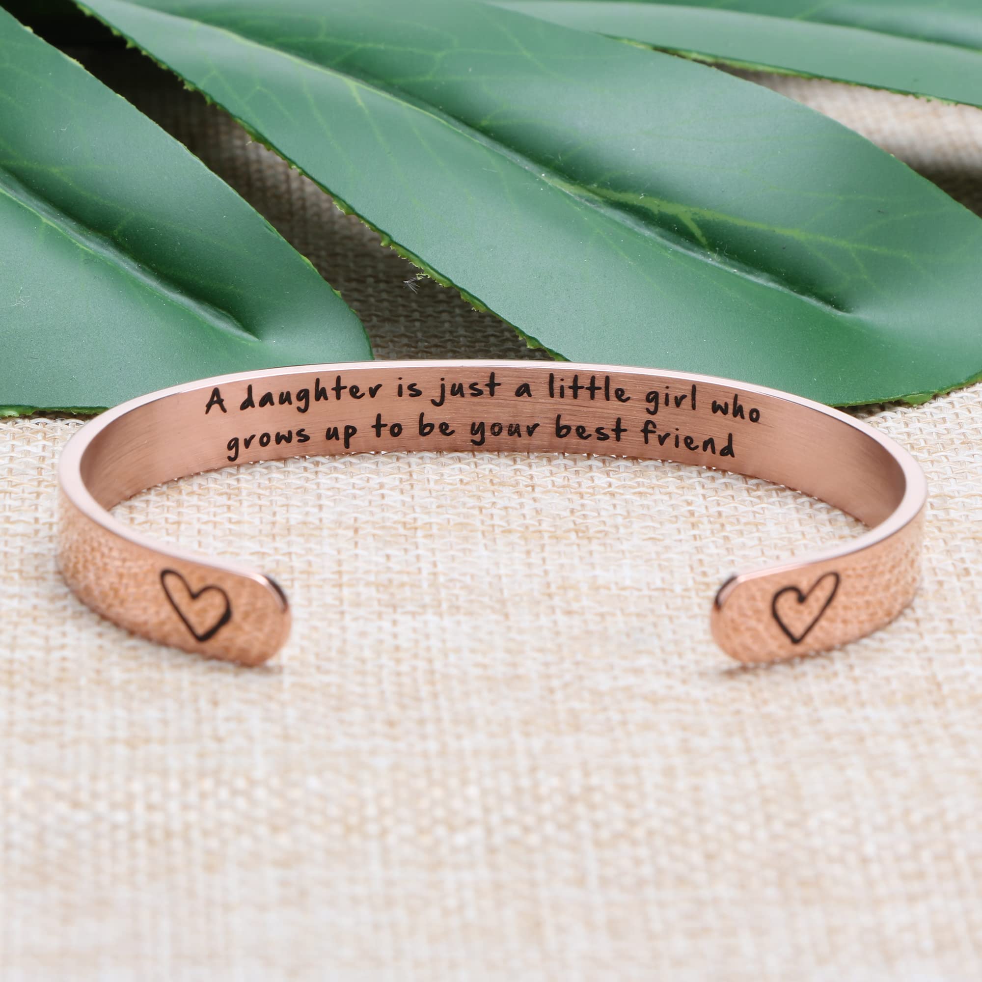 JoycuFF Women's Stainless Steel Cuff Bracelet - Meaningful Christmas, Birthday & Thanksgiving Gift for Mom - Elegant Bangle for Mother's Day, Anniversary & Special Occasions