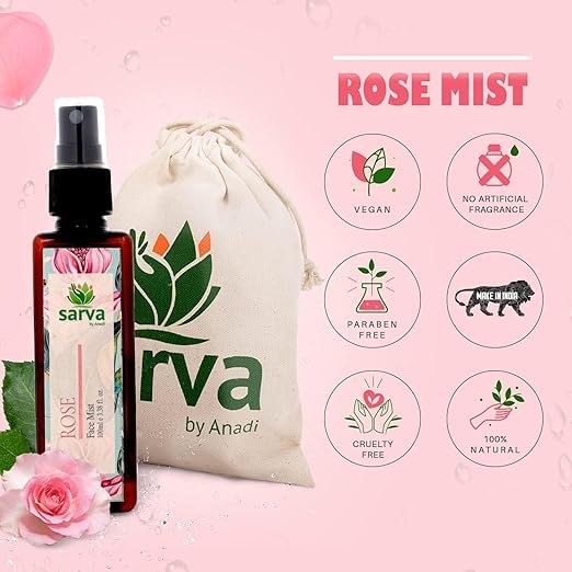 Pure Steam Distilled Rose Water Face Mist (Gulab Jal) - Alcohol-Free & Fragrance-Free Skin Toner for All Skin Types (100ml) | Hydrating, Soothing & Refreshing for Daily Skincare & Makeup Setting