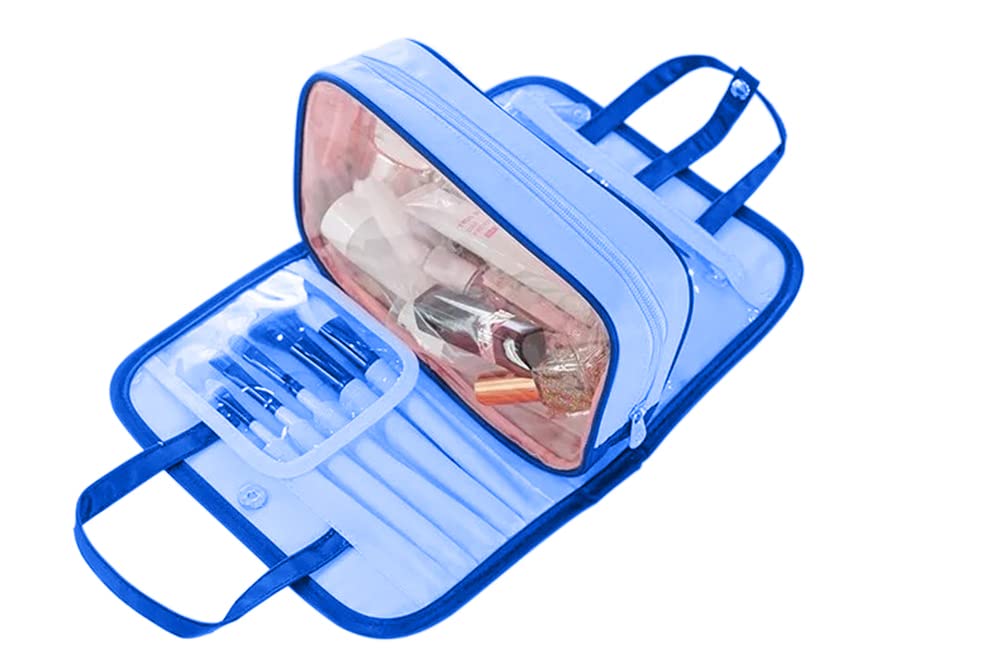 Stylish Portable Women's Makeup Bag - Large Capacity 2-in-1 Travel Cosmetic Organizer | Perfect for Travel, Home Storage & On-the-Go Touch Ups | GIANT IMPEX