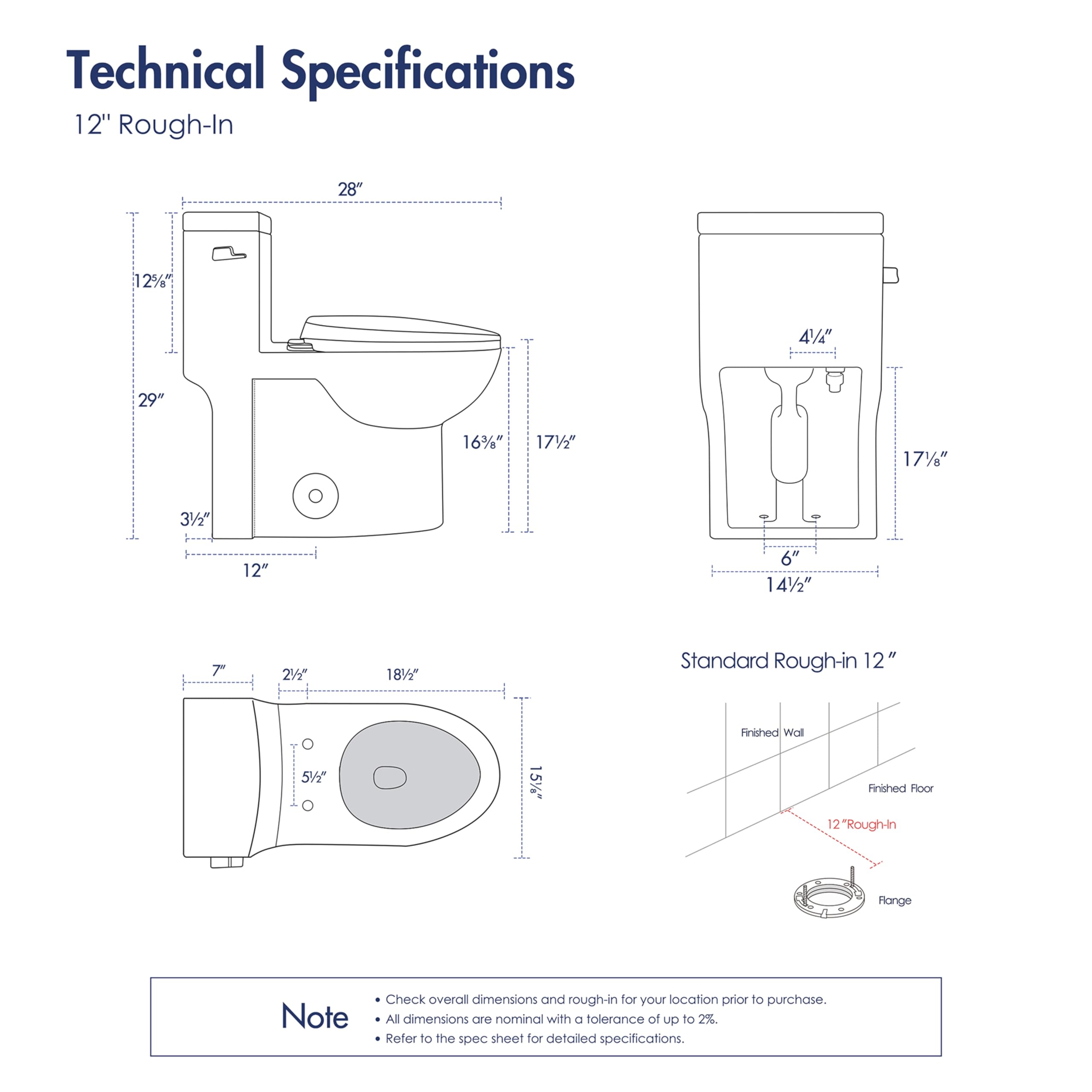 Eridanus One Piece Elongated Toilet for Bathroom - ADA Compliant 17