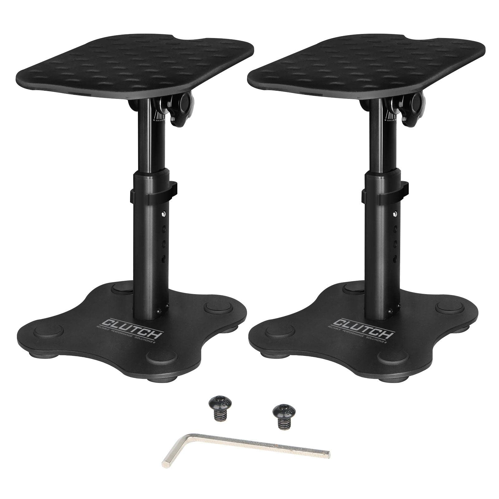 Adjustable Studio Monitor Speaker Stands for Desktop - Pair of Green Height-Adjustable Clutch Pack - Perfect for Home Studios, Gaming Setups & Music Production