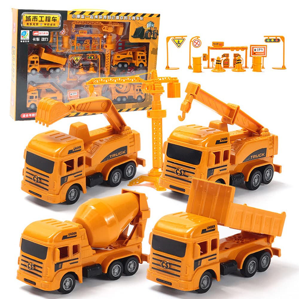 KAIKEA Mini Construction Toy Set - 4 PCS Small Construction Vehicles for Kids, Sandbox Toys with Excavator & Trucks | Perfect for Birthday Party Decorations, Christmas Gifts & Boys Playtime | Great for Sandbox Play, Construction-Themed Parties & STEM Learning