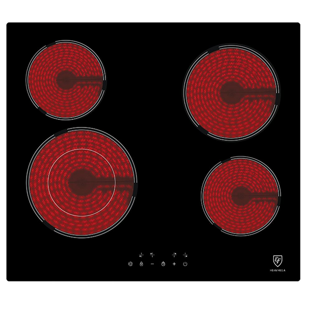 EF HB AV 461 A 60cm Built-in Ceramic Cooktop - 4 Zone Induction Hob with Touch Controls, Energy Efficient for Modern Kitchens | Perfect for Home Cooking, Baking & Entertaining