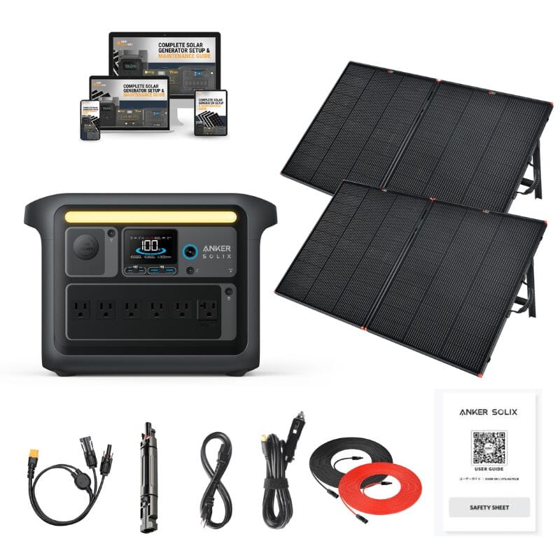 Anker SOLIX C1000X 1056Wh 1800W Portable Power Station with Solar Panel Kit | Backup Power for Camping, RV, Home Emergencies & Outdoor Adventures