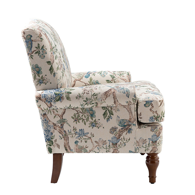Dominik Armchair - Modern Accent Chair for Living Room, Bedroom & Office - Stylish Upholstered Lounge Chair with Wooden Legs - Perfect for Relaxing, Reading & Decor