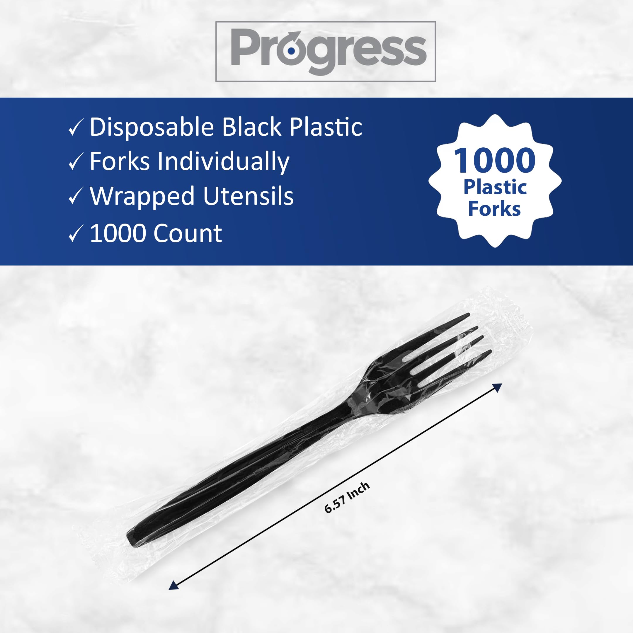 Heavy Duty Black Disposable Plastic Forks - 1000 Count Bulk Pack | Individually Wrapped Cutlery for BBQ, Parties, Catering, Office Events & Restaurants | Durable & Eco-Friendly Disposable Utensils for Outdoor Dining, Picnics & Large Gatherings