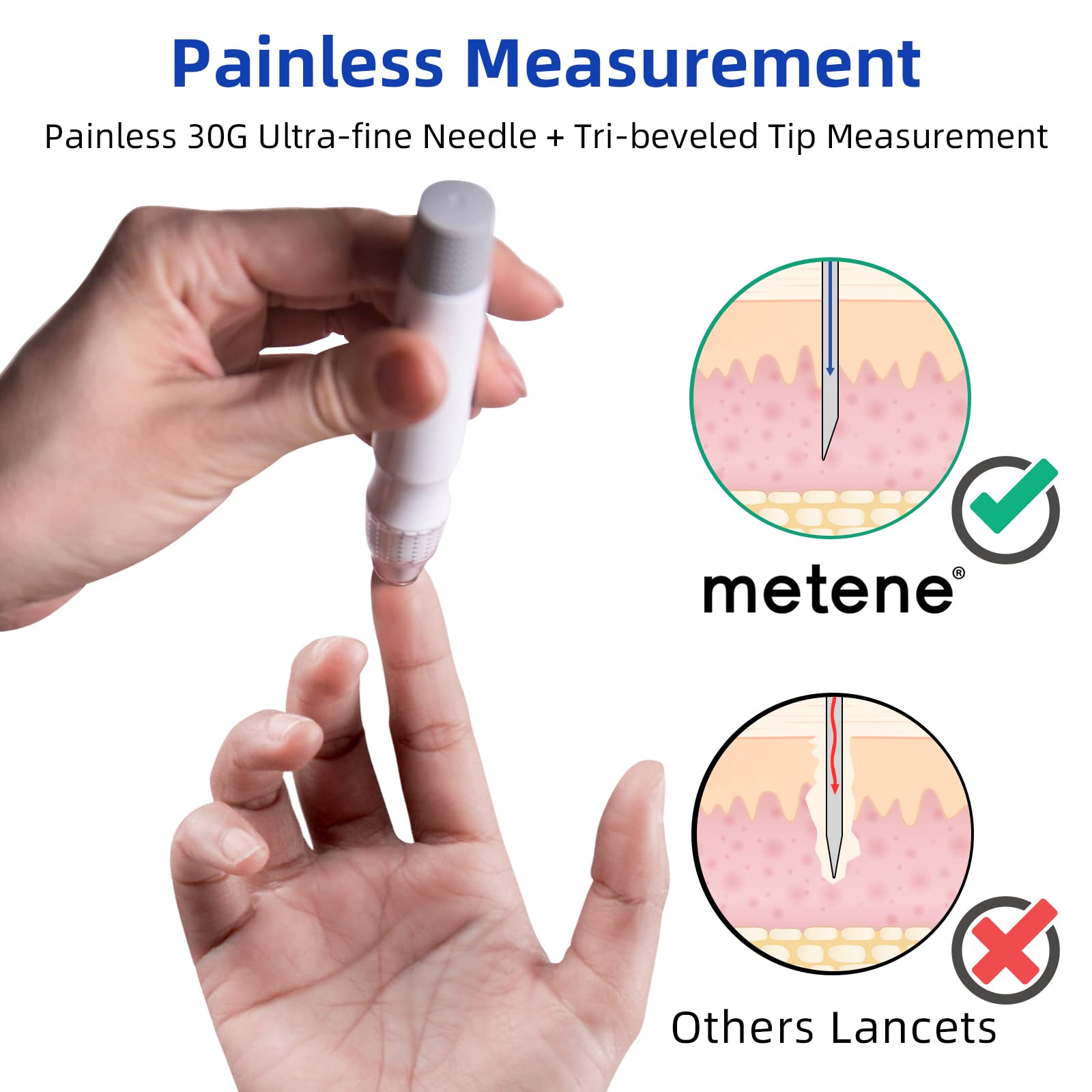 Metene TD-4116 Blood Glucose Monitor Kit with Twist Top Lancets - Accurate Diabetes Testing for Home Use | Pain-Free Blood Sugar Monitoring for Daily Health Management