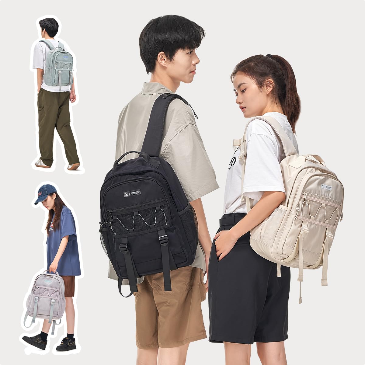 OIWAS Women's 15.6 Inch Laptop Backpack - Lightweight Stylish Travel Daypack with Large Capacity | Perfect for Work, School, Commuting & Travel (Off White)