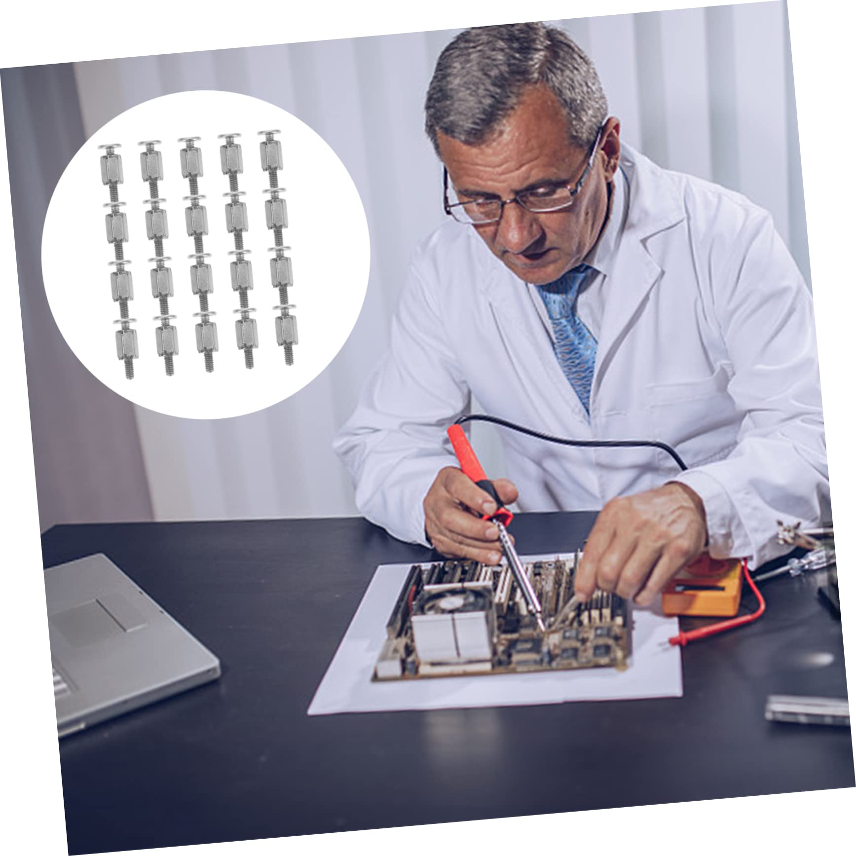 OSALADI 60 Pcs Motherboard Screws Kit with Laptop Stand Holder, SSD Mounting Screws, and Hard Disk Fasteners for Desktop and Laptop Computer Maintenance and Upgrades