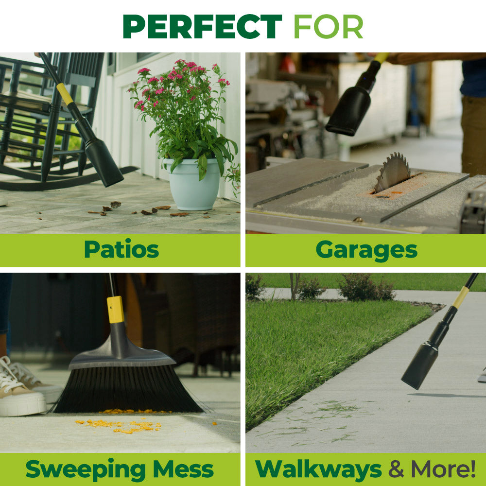 Aero Blast Broom - 2-in-1 Cordless Leaf Blower & Sweeper Broom for Yard Cleaning, Patio, Deck, and Driveway Maintenance