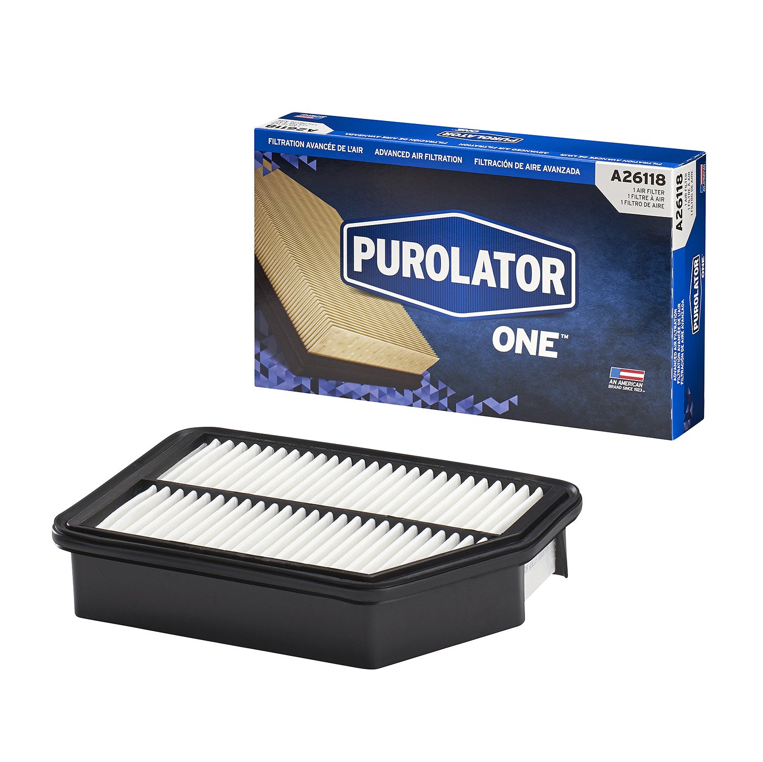 PurolatorONE Advanced Engine Air Filter A26118 - High Performance Air Filter for Cars, Trucks & SUVs - Improves Engine Efficiency & Fuel Economy - Perfect for Daily Commuting & Long Road Trips