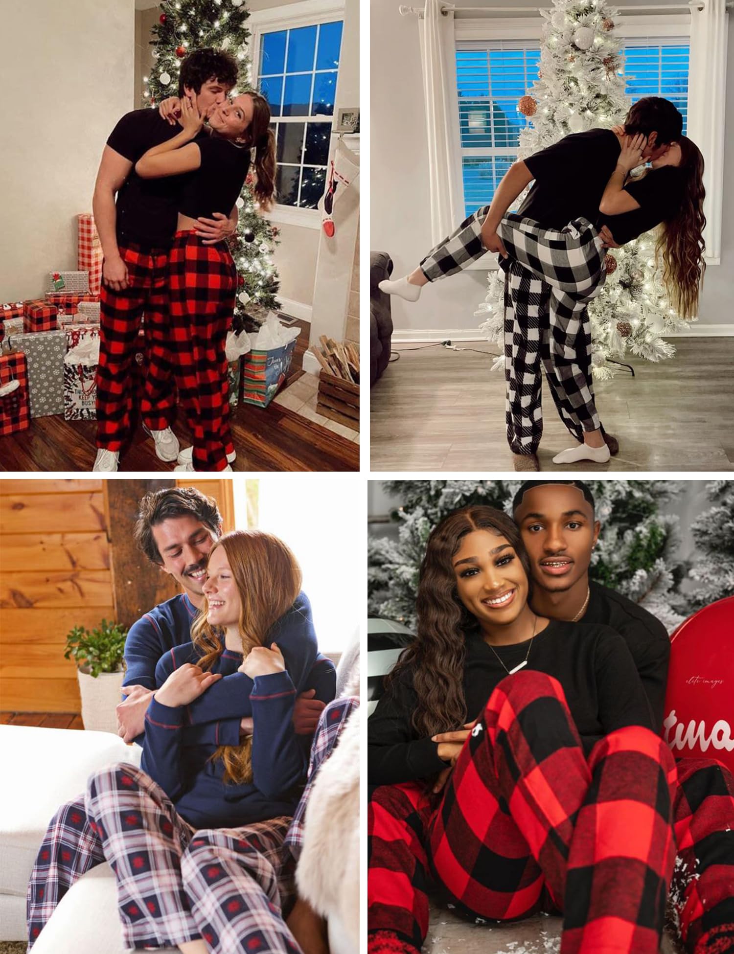 SWOMOG Family Christmas Pajamas 2025 - Matching Holiday Pjs for Men & Women - Cozy Long Sleeve Top & Plaid Bottom Sleepwear Set - Perfect for Family Photos, Christmas Morning & Festive Loungewear