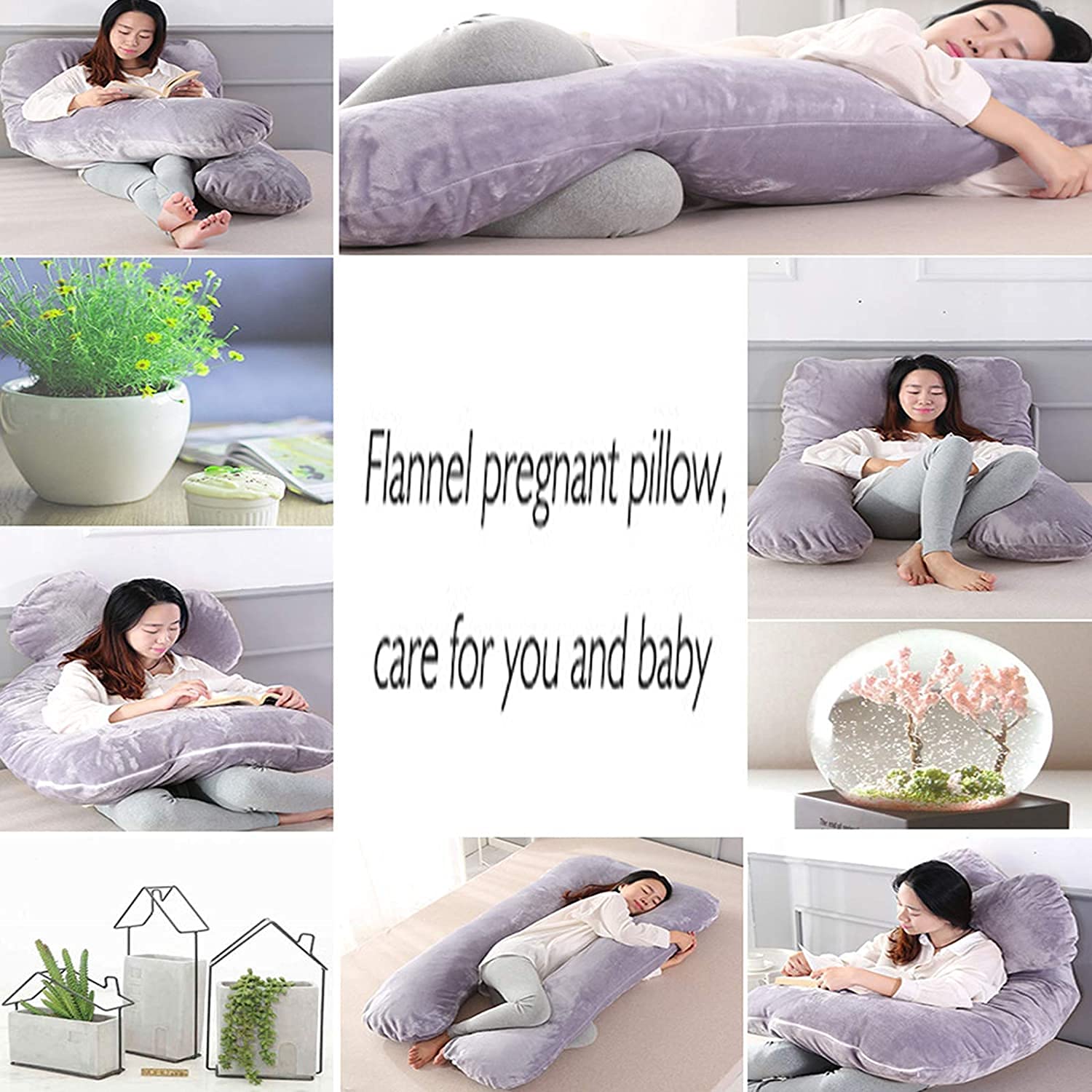 **Best U-Shaped Pregnancy Pillow for Sleeping - Full Body Maternity Support Pillow for Pregnant Women, Washable & Removable Cotton Cover - Ideal for Side Sleepers, Back Pain Relief & Comfort During Pregnancy**