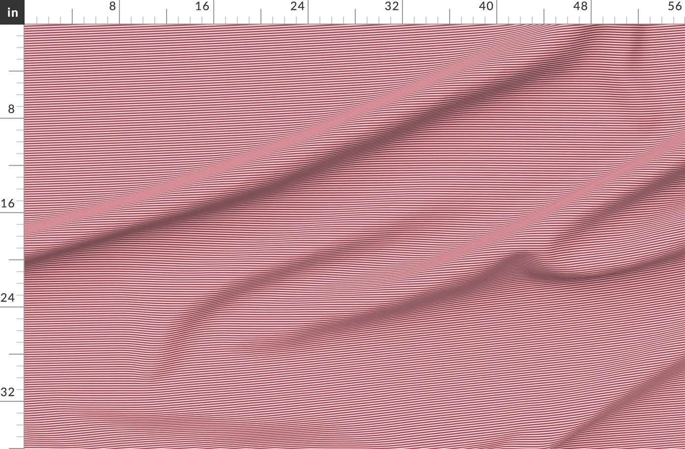 Red Horizontal Stripes Pinstripe Printed Fleece Fabric by The Yard - Soft & Cozy for Sewing Blankets, Loungewear, DIY No-Sew Projects | Perfect for Home Decor, Baby Clothes & Crafting