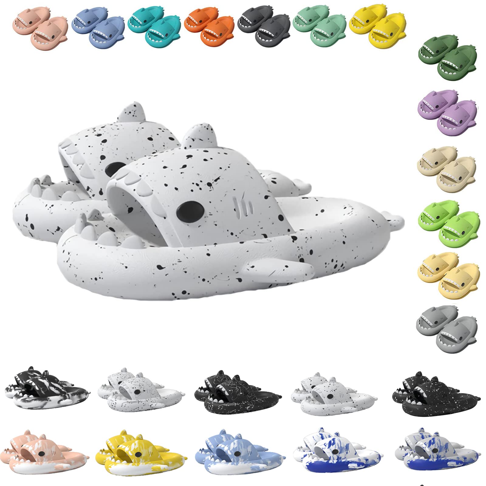 **Cute Shark Slippers for Women & Men - Anti-Slip Open Toe Slides with Lightweight Sole - Casual Beach Shoes for Summer - Perfect for Poolside, Lounging & Vacation**