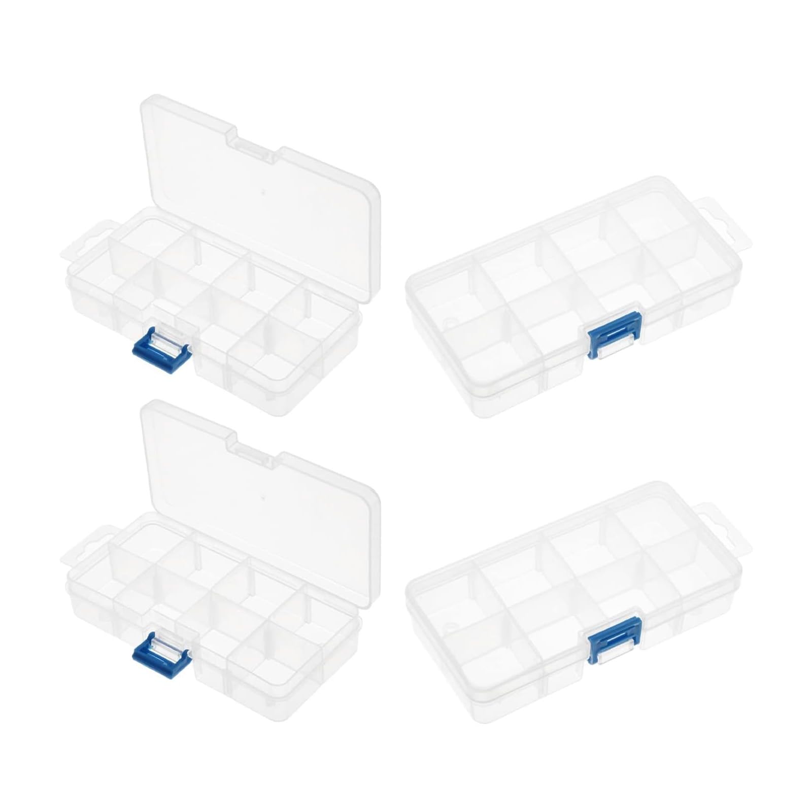 Utoolmart 4-Piece Plastic Tool Organizer Box - Translucent Hardware Storage for Screws, Bolts, Nuts, Nails, Beads & Jewelry (5.5 x 2.8 x 1.2 Inches) - Perfect for Workshop, Garage, Craft Room & DIY Projects