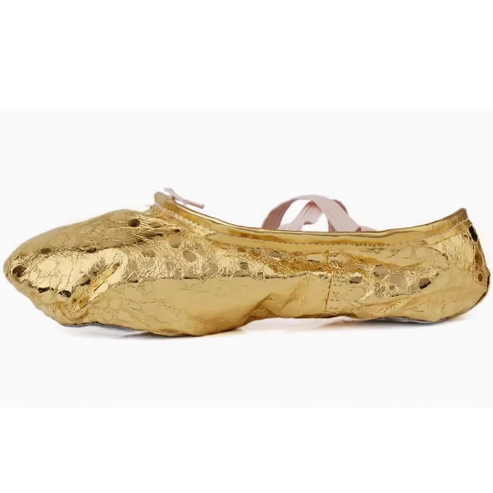 MSMAX Kids Ballet Shoes - Genuine Leather Ballet Flats for Toddler, Little & Big Kids - Perfect for Dance Practice, Yoga, Performances & Parties