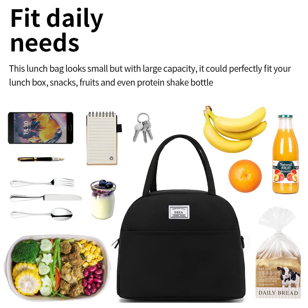 XQXA Reusable Insulated Lunch Bag - Leakproof Cooler Tote for Work, Picnic, Beach & Travel - Water Resistant Lunch Box for Adults (Men & Women) | Perfect for Office, School, Outdoor Activities & Daily Commute