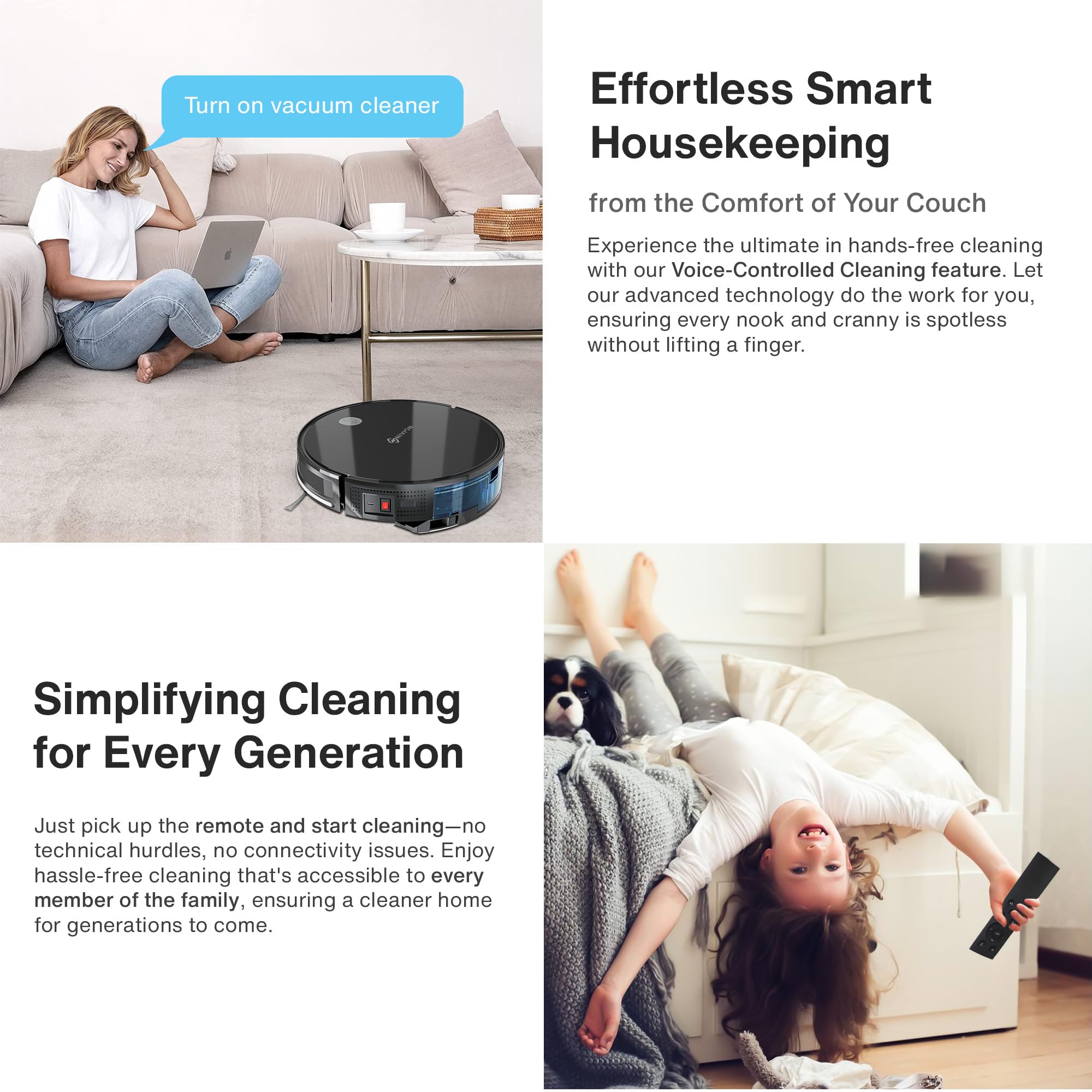 Smart Robot Vacuum Cleaner with Powerful Cyclone Suction - Auto Scheduled Cleaning, Pet Hair & Hard Floor Friendly - Perfect for Home, Office & Pet Owners
