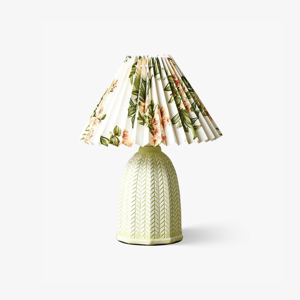 Vintage Pleated Table Lamp - Classic Home Decor for Bedroom, Living Room & Office - Warm Ambient Lighting