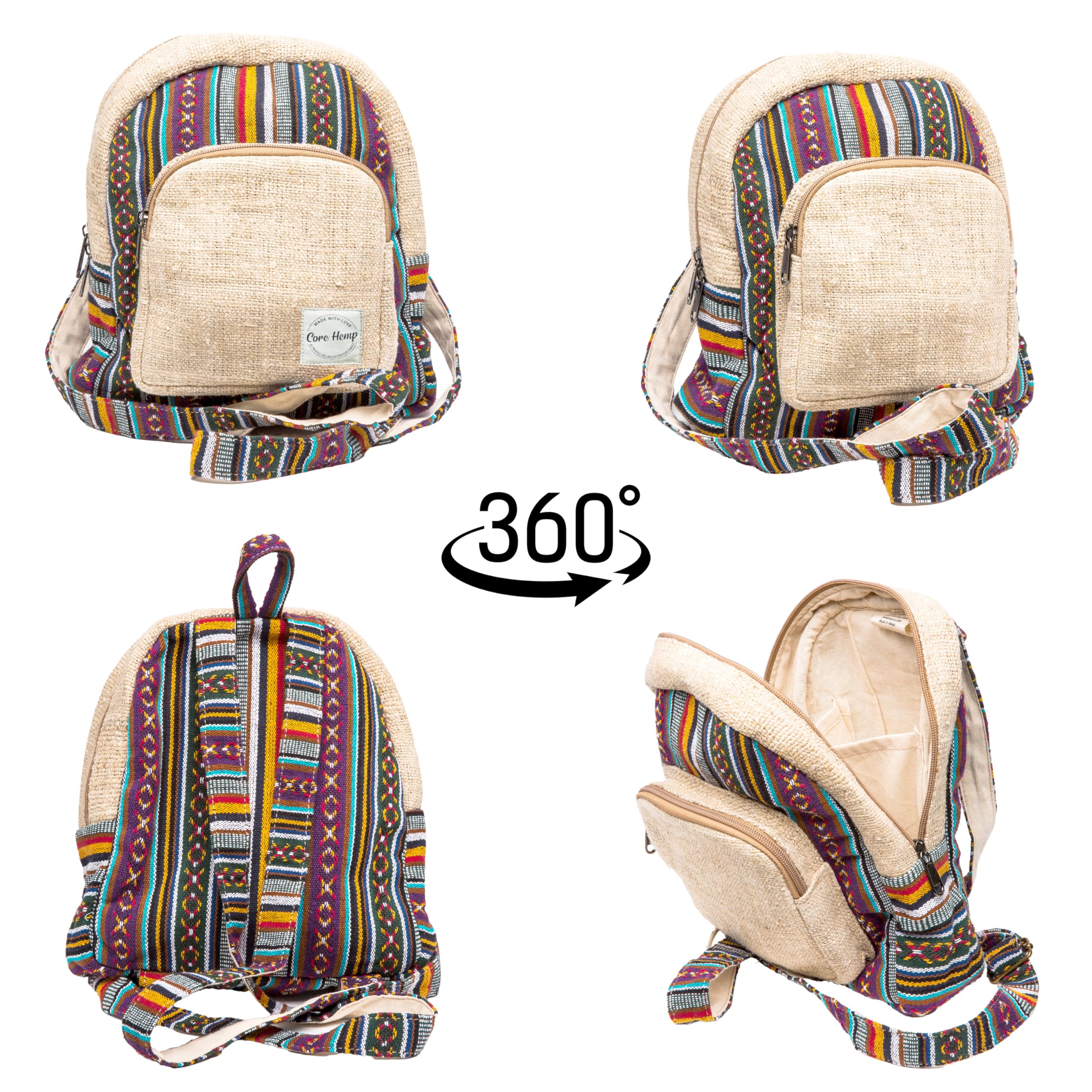 Lightweight Hemp Backpack Purse for Women - Casual Travel Daypack for Daily Use