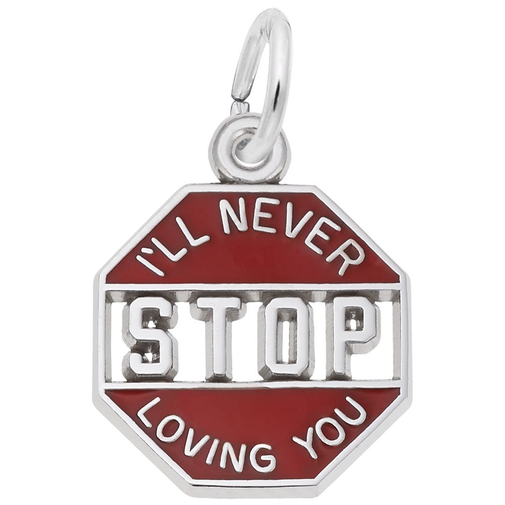 Never Stop Loving You Charm - Sterling Silver Pendant for Bracelets & Necklaces - Perfect for Anniversaries, Valentine's Day Gifts & Romantic Jewelry