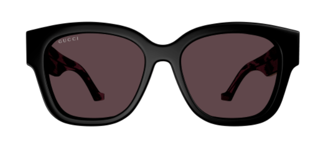 Gucci GG1550SK 004 Black & Red Striped Cat Eye Sunglasses for Women - Fashionable UV Protection Shades for Beach, Driving & Outdoor Activities