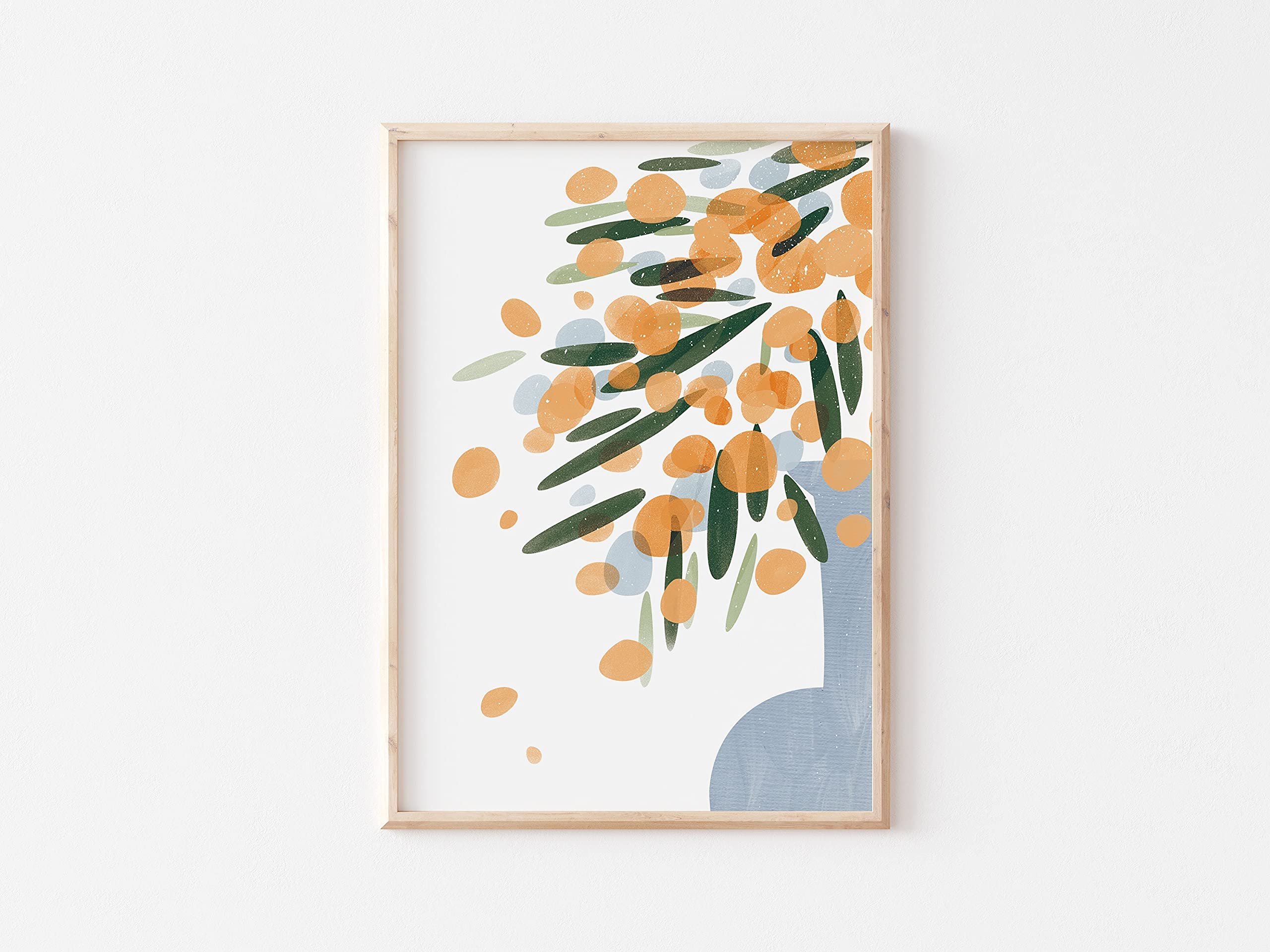Botanical Citrus Wall Art Print - 12x16 Inch Houseplants & Fruit Illustration Poster - Perfect for Home Decor, Living Room, Bedroom & Office