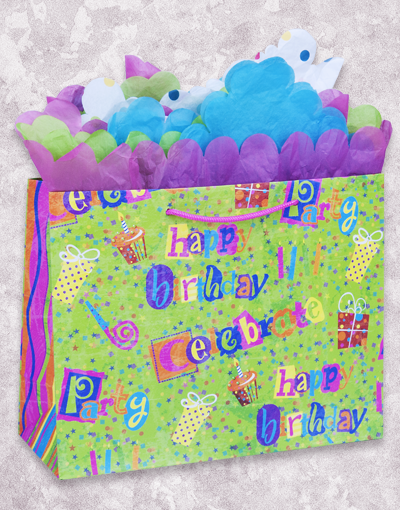 Colorful Confetti Birthday Party Favor Bags - Bulk Pack of 50 for Kids Birthday Party Decorations, Baby Showers & Celebrations