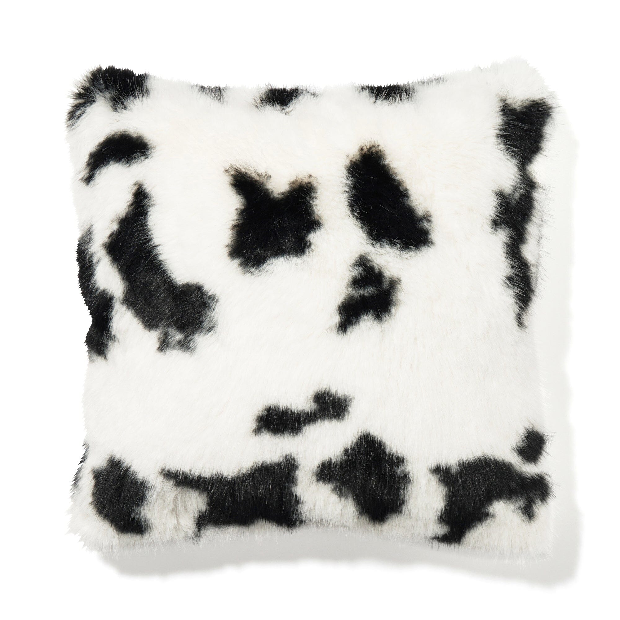 Premium Faux Fur Cushion Cover 18x18 Inches - Soft White & Black Decorative Pillow Case for Sofa, Bed, Living Room - Cozy Home Decor Accessory