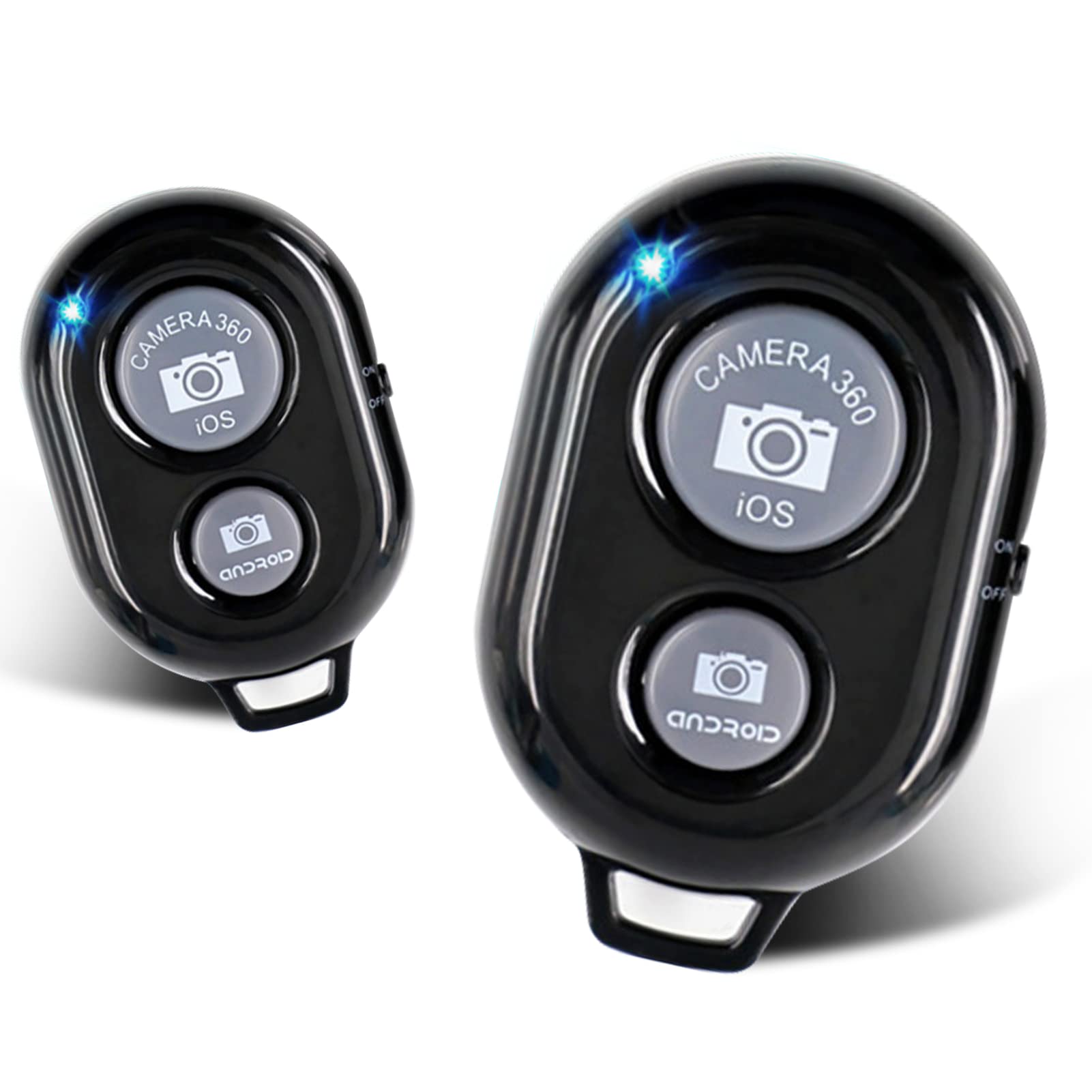 Wireless Bluetooth Camera Remote for iPhone & Android - 2 Pack, No App Needed - Perfect for Selfies & Group Photos