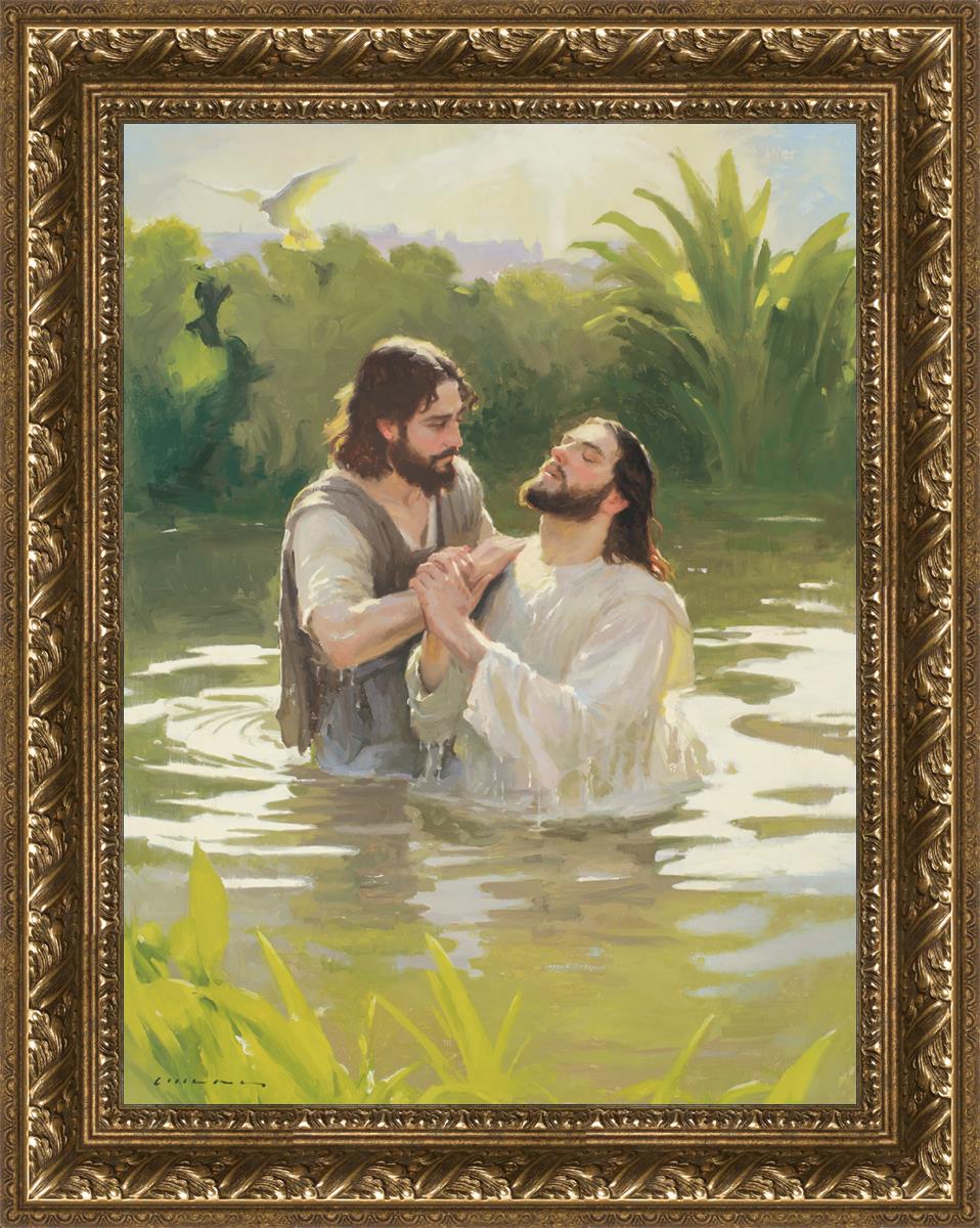 Baptism of The Savior - Religious Christian Wall Art for Home & Church Decor - Perfect for Baptism Ceremonies & Spiritual Inspiration