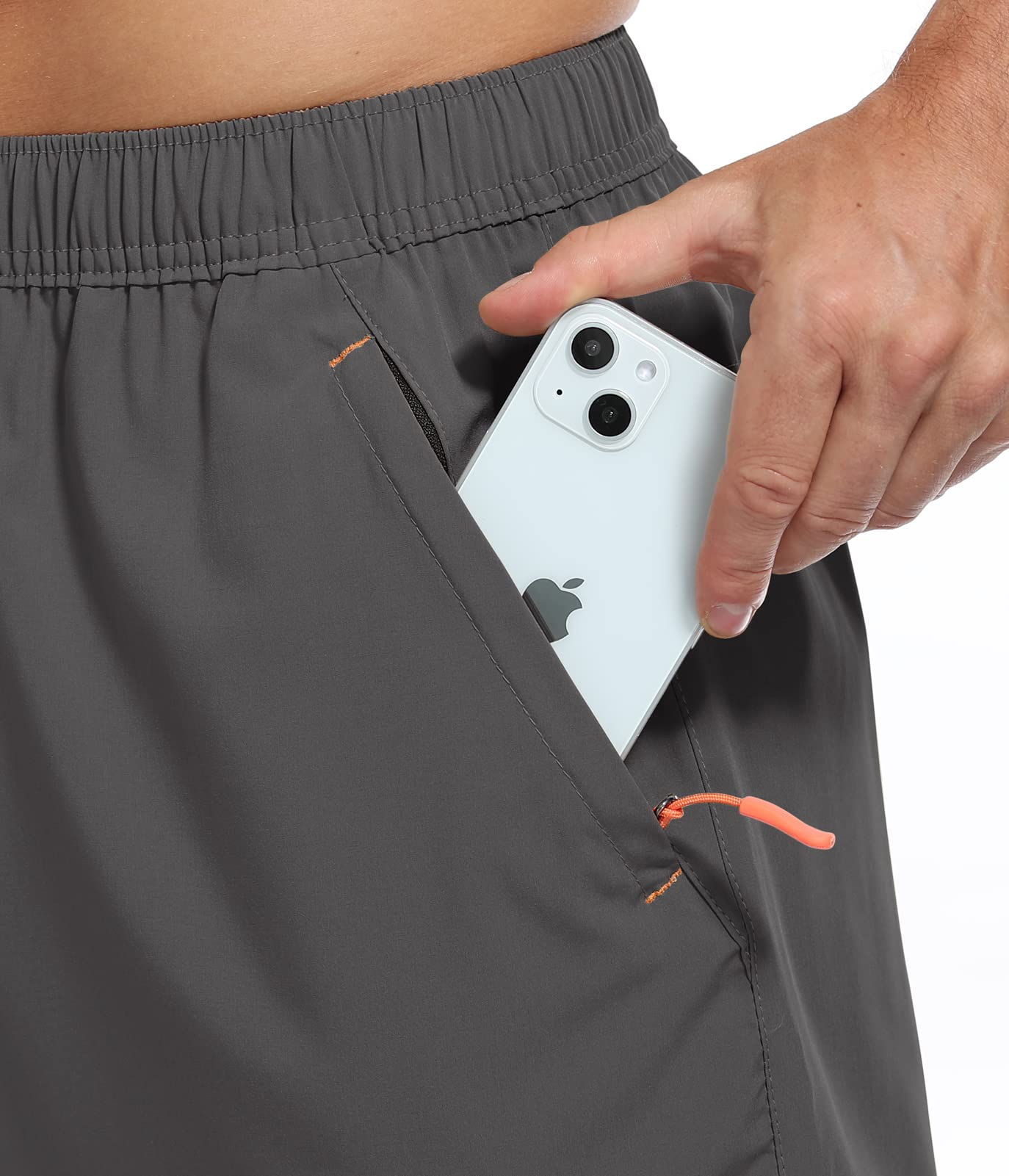 SPOSULEI Men's Quick-Dry Hiking Shorts - Water Resistant Lightweight Athletic Shorts with Zipper Pockets for Outdoor Running, Camping & Travel