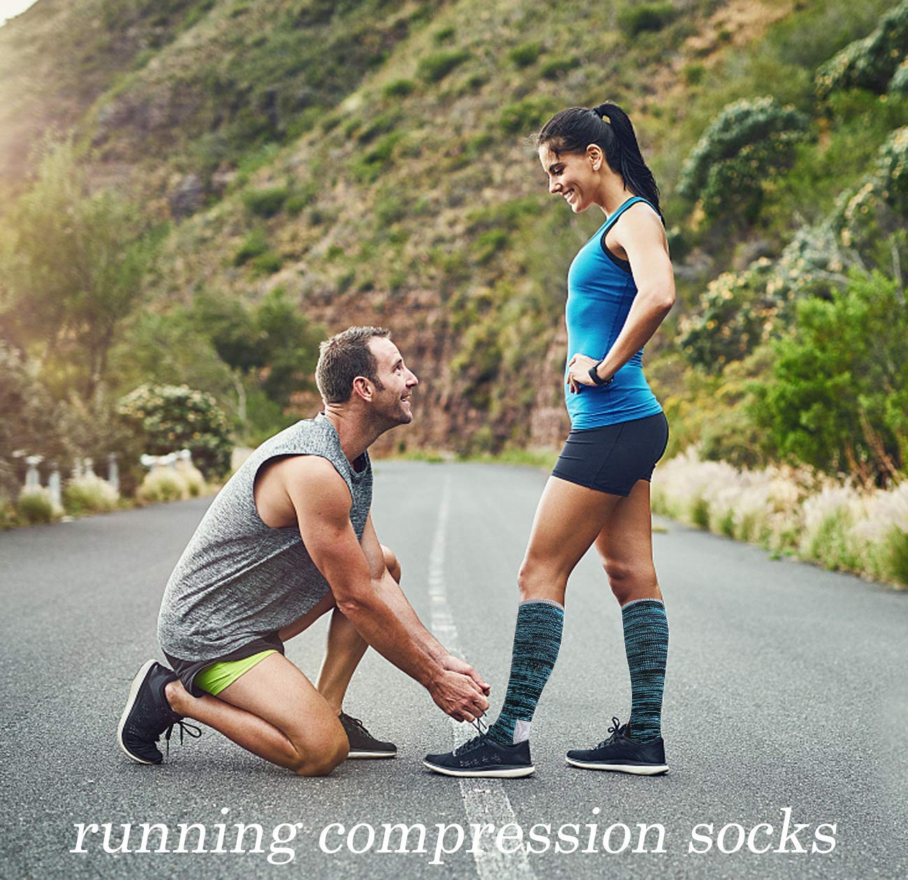 Hi Clasmix Graduated Compression Socks for Women & Men - Wide Calf Support Socks for Circulation, Pregnancy, Nurses, Running & Travel - Best for Varicose Veins Relief & Swollen Feet - Perfect for Workouts, Long Flights & Medical Professionals