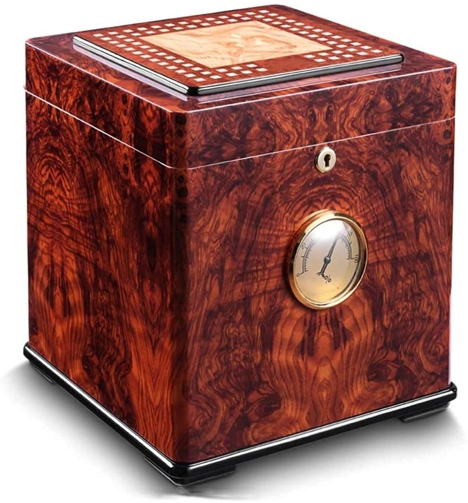 Premium AWJ Cedar Wood Cigar Humidor - Large Double-Layer Cigar Storage Box with Moisture Control | Perfect for Home, Office & Cigar Collection Display