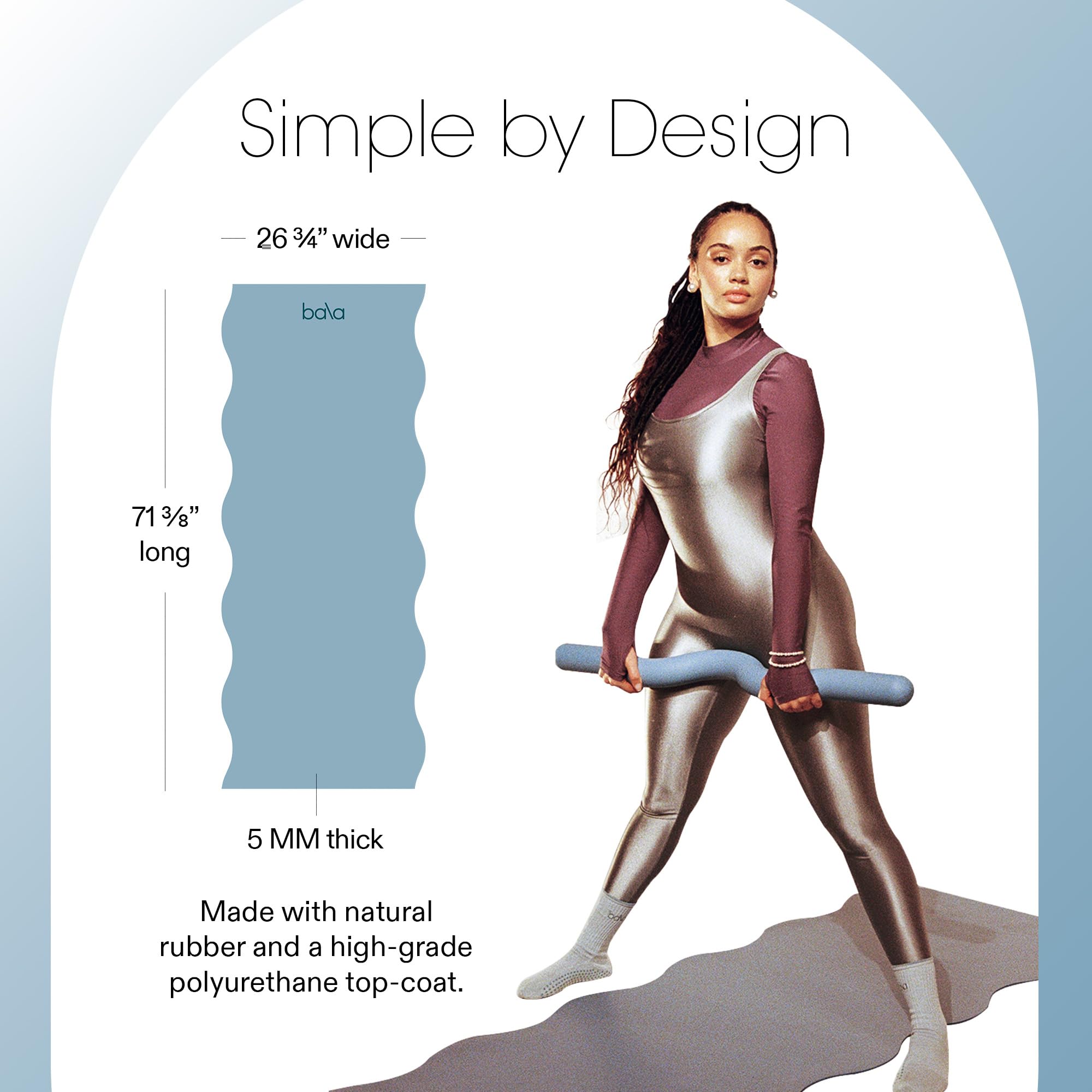 Non-Slip Bala Yoga Mat for Home Gym & Workouts - Pilates, Stretching, Aerobics - Perfect for Indoor Fitness