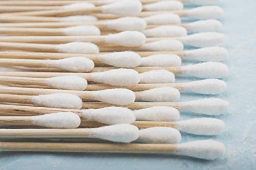 Anshri 500 Count Bamboo Cotton Swabs - 100% Natural Eco-Friendly Cotton Buds for Adults & Babies | Gentle Ear Cleaning, Makeup Application, First Aid & Crafting