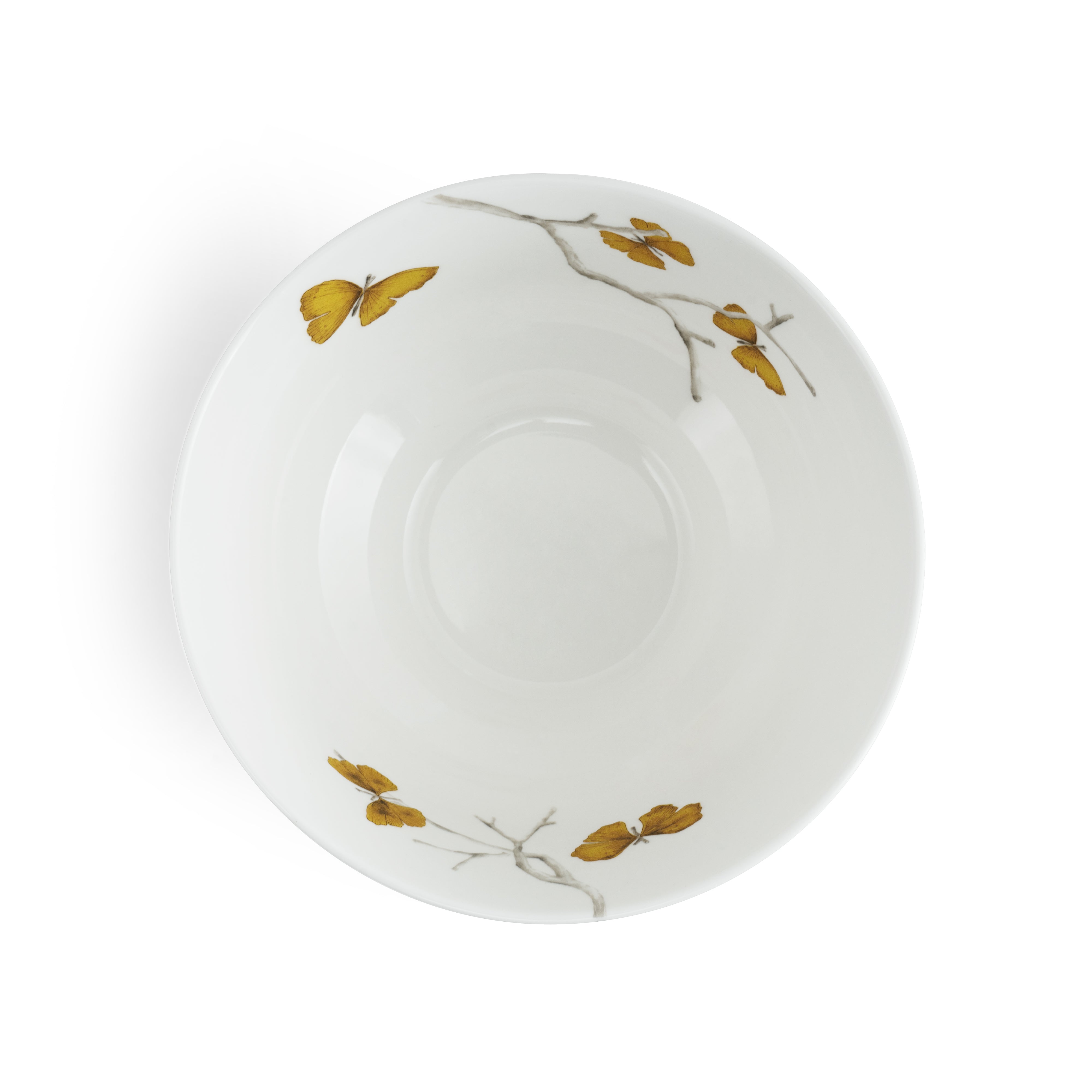 Butterfly Ginkgo Porcelain Serving Bowl - Elegant Asian-Inspired Dinnerware for Soup, Salad & Dessert - Perfect for Home Dining & Party Entertaining