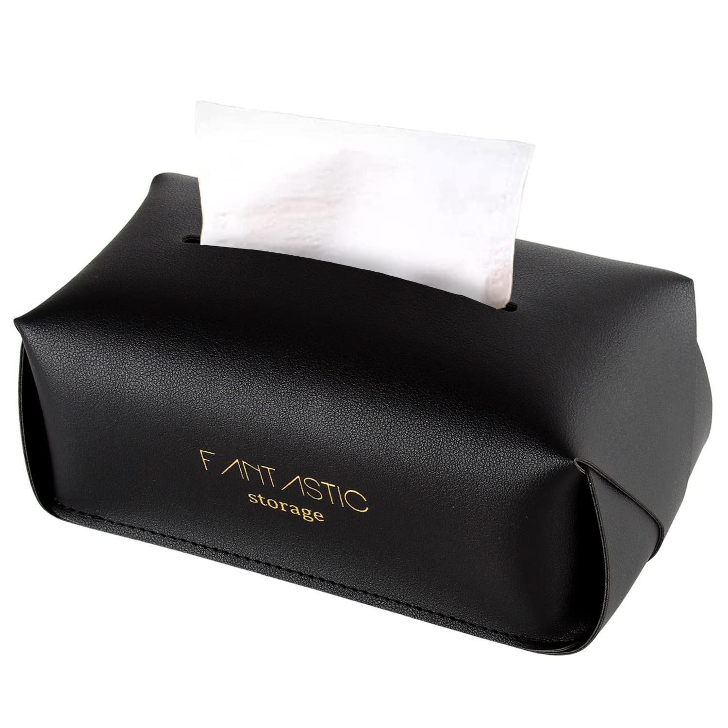 Premium PU Leather Wall-Mounted Tissue Box Holder - Waterproof & Durable for Bathroom, Vanity, Office & Car - Space-Saving Home & Office Organizer (Perfect for Countertops, Nightstands & Vehicle Consoles)