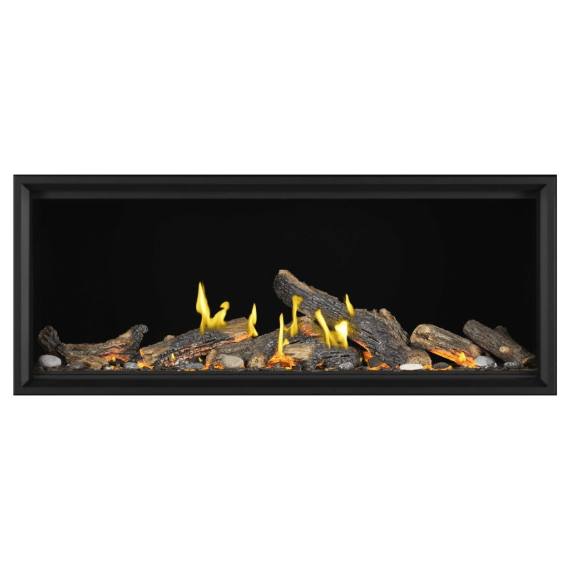 Napoleon Tall Vector 62 Inch Direct Vent Linear Gas Fireplace with Realistic Luminous Logs - Perfect for Modern Living Rooms & Cozy Winter Nights