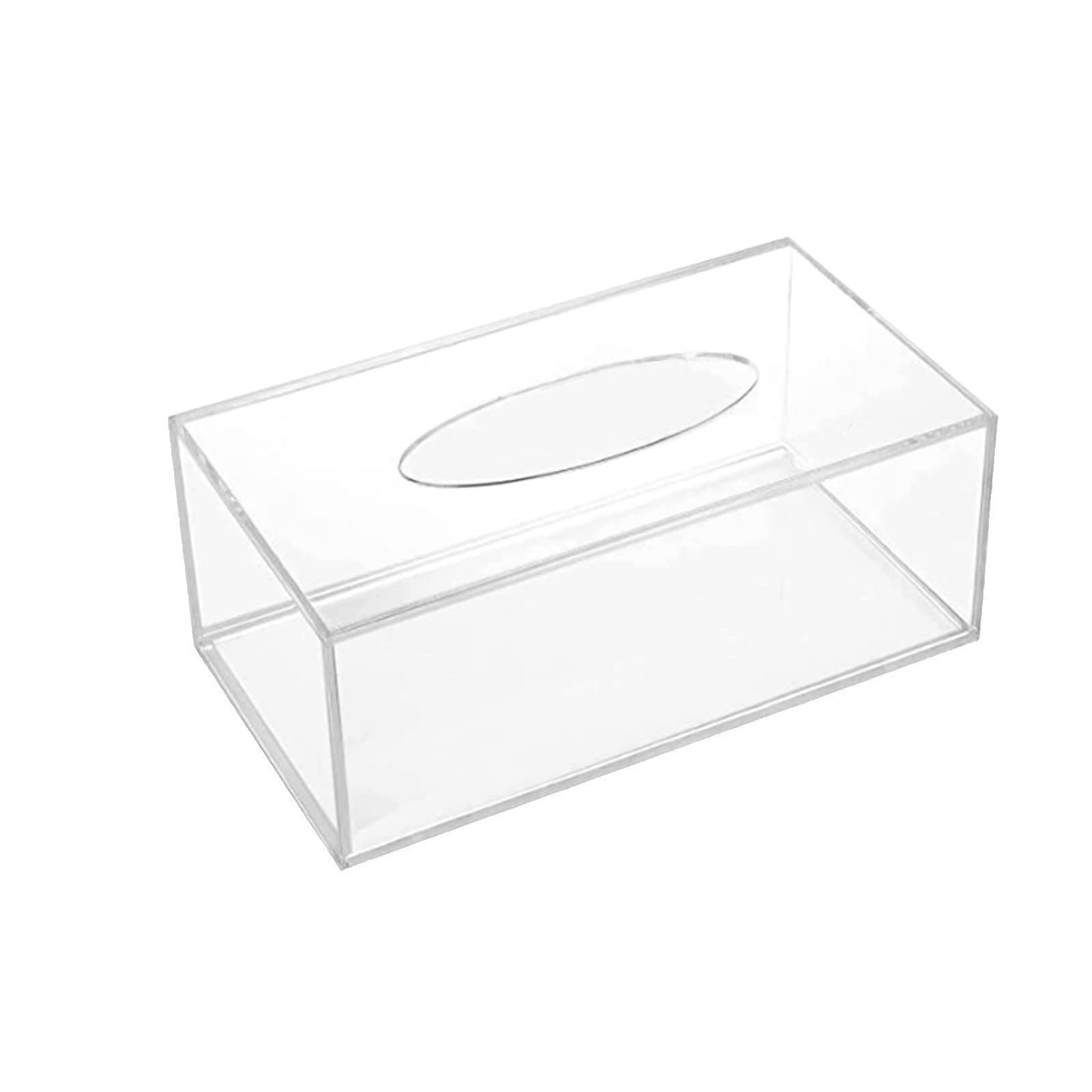 Square Clear Acrylic Tissue Box Cover - Rectangular Bathroom & Facial Napkin Holder - Tabletop Dryer Sheet Dispenser for Kitchen, Car & Home Decor - Perfect for Bathroom Countertops, Office Desks & Vehicle Organization