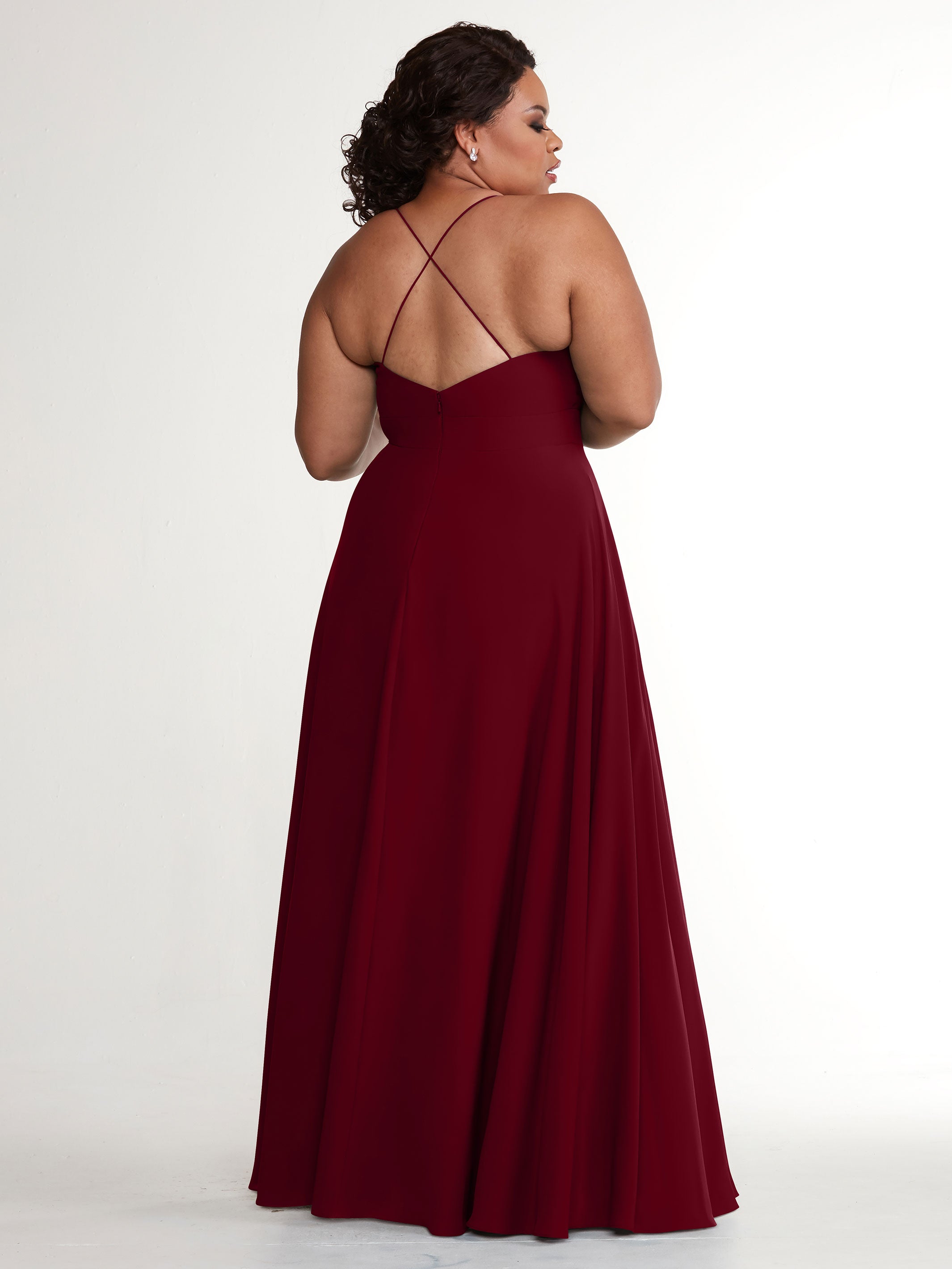 Elegant 83027 Stretch Chiffon A-Line Bridesmaid Dress with Pleats - Perfect for Weddings, Formal Events & Evening Parties