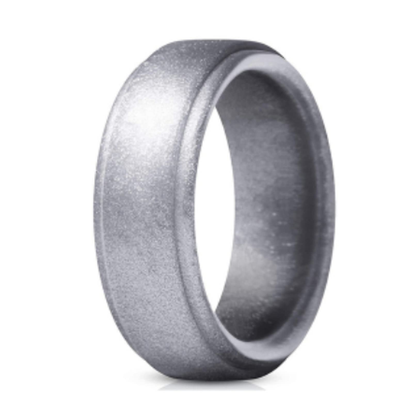 Durable Silicone Wedding Rings for Men - Comfortable Step Edge Rubber Wedding Band - Non-Slip Engagement Ring for Active Lifestyles - Perfect for Gym, Swimming, Travel & Outdoor Activities