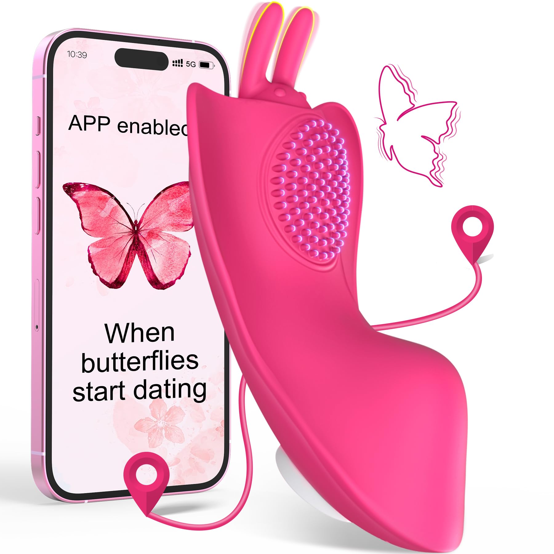 Remote Control Vibrator for Women - APP Controlled Wearable Butterfly Panty Vibrator with 9 Vibration Modes, Long Distance Couples Toy, Discreet Mini Sex Toy for Her - Perfect for Date Nights, Travel & Spicing Up Relationships